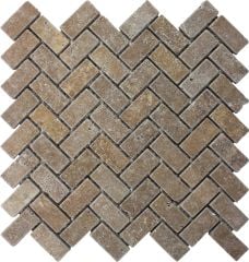 NOCE HERRINGBONE TRAVERTEN ESKİTME MOZAİK