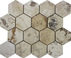 VALENCİA TRAVERTEN HEXAGON HONLU DOLGULU MOZAİK